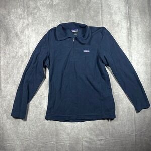 Patagonia Men's M Synchilla Quarter Zip Fleece Pullover Navy‎ Blue Hiking Jacket